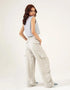 TEXTURED CARGO WIDELEG PANTS